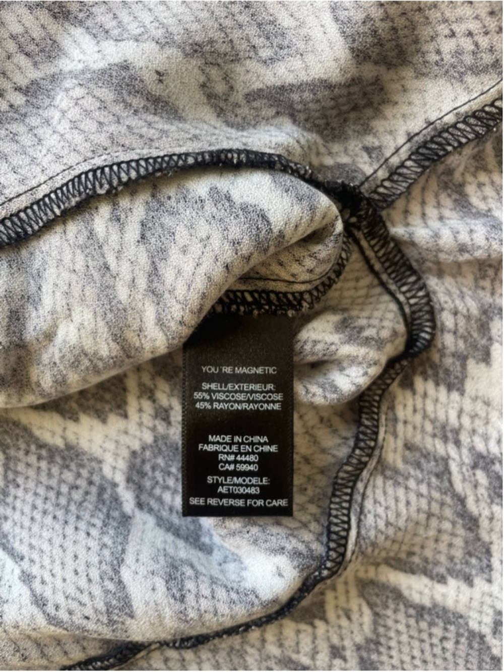 AFRM Snake Print Tie Front Top Size Medium y2k - Picture 9 of 9